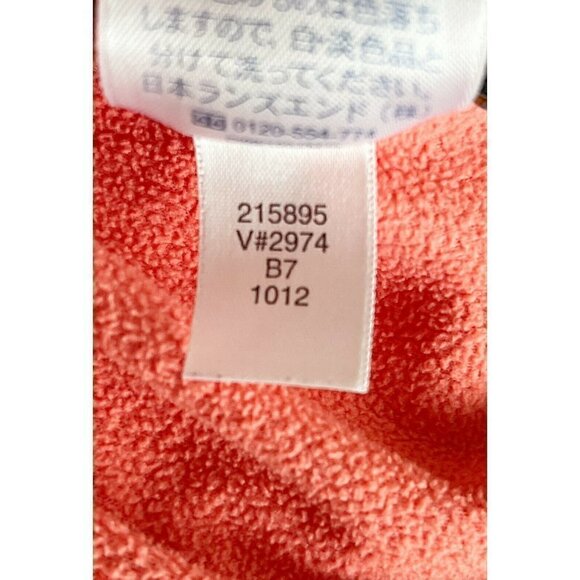 Lands End Women's Sz L Salmon Orange Full Zip Fleece Jacket w/ Zip Pockets - Picture 7 of 8